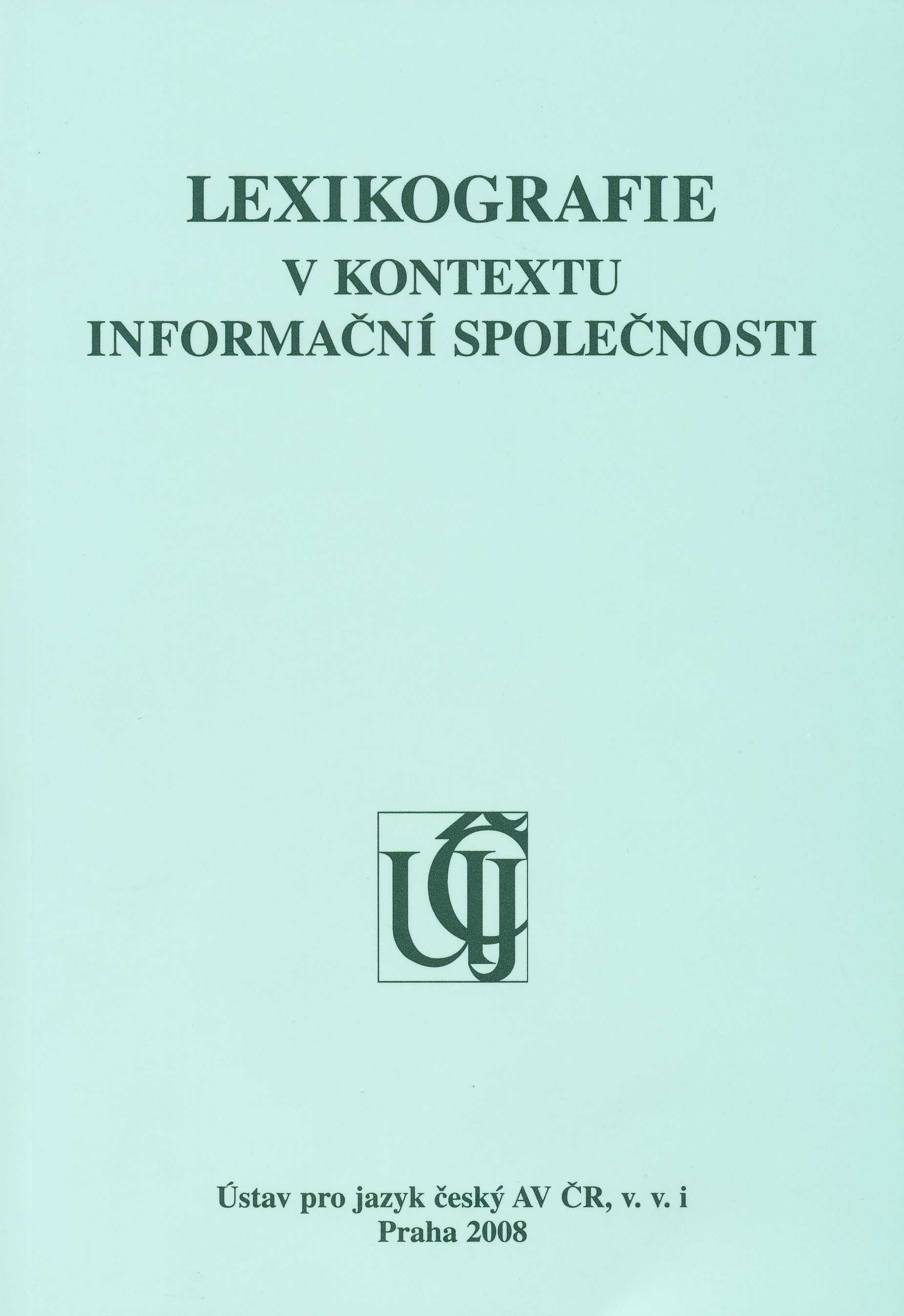   Lexikografie v kontextu informační společnosti