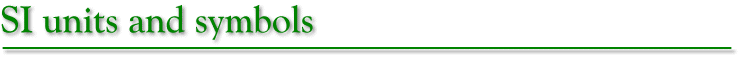 SI units and symbols