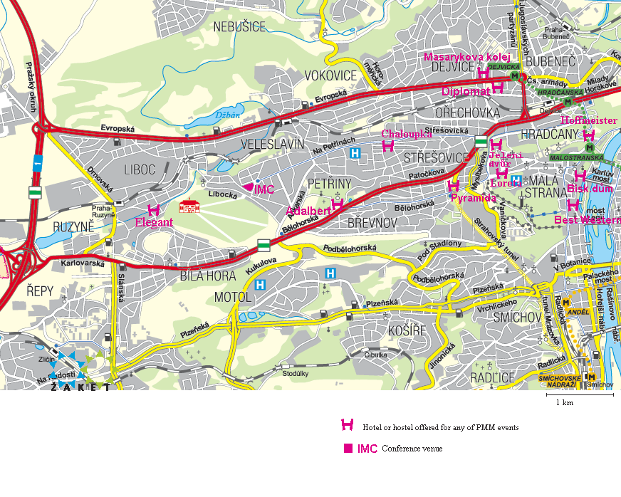 Dislocation of hotels - map