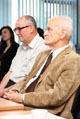 Prof. František Rypáček, Director of IMC, presenting certificates to Taras SKOROKHODA