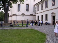 Ending guided tour through the Břevnov archabbey, Monday evening