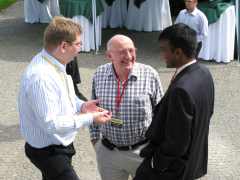 discusssion in front of the Institute