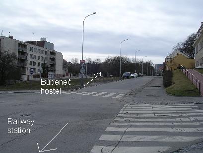 Way from Bubenec station to hostel