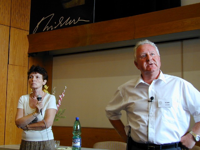 photo: Jana Kovarova - chairperson, Norman Allen - speaker