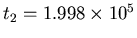 $t_2=1.998\times10^5$