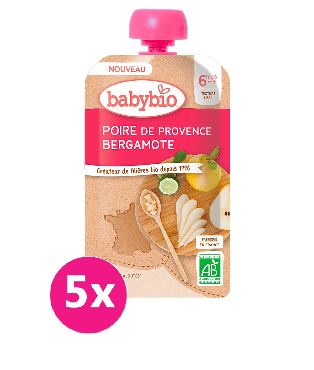 5x BABYBIO Hruška Bergamot 120 g