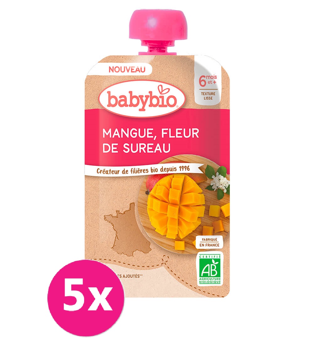 5x BABYBIO Mango bezový květ 120 g