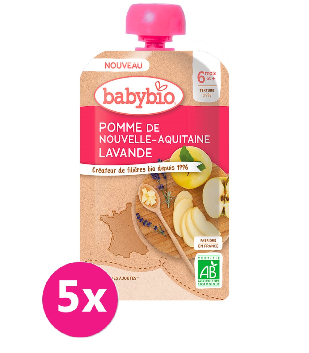 5x BABYBIO Jablko levandule 120 g