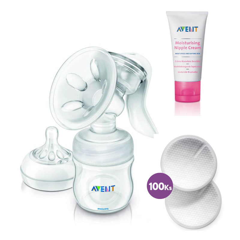 Philips AVENT Odsávačka mléka Natural  prsní vložky 100 ks  krém na bradavky