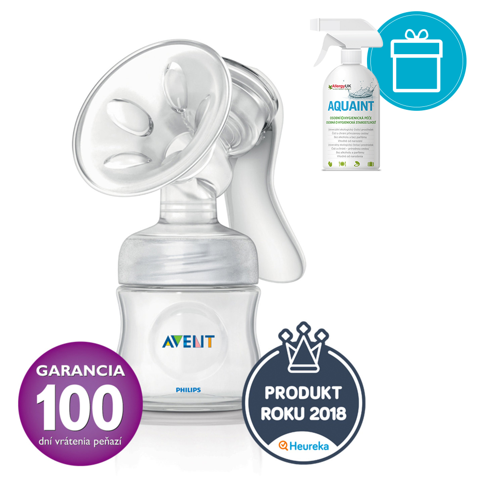 PHILIPS AVENT Odsávačka mateřského mléka Natural se zásobníkem 125 ml  AQUAINT 500 ml