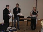 Mgr. Iveta Němečková z Ministerstva školství, mládeže a tělovýchovy ČR, Šimon Dominik a Petr Bednařík. 