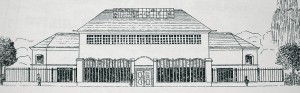 Dům slonů z plánů zoologické zahrady na Štvanici navrhované v letech 1906–10. Časopis Příroda 1910, 6: 197–205