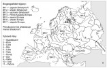 Rozloha území Evropy, o jejíž sladkovodních rybách pojednává kniha M. Kottelata a J. Freyhofa Handbook of Freshwater  Fishes (2007) s vyznačením geografických regionů. Upraveno podle různých zdrojů, z archivu redakce