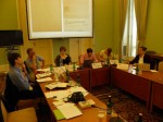 The fifth panel focused on the problems of propaganda, education and media in exile. From left to right: Jan Láníček (The University of New South Wales, Sydney), Martin D. Brown (chair; Richmond University in London), Doubravka Olšáková (Institute for Contemporary History, Prague), Jan Cebe (Charles University – Faculty of Social Sciences), Erica Harrison (Bristol University) a Dušan Segeš (The Institute of History, Bratislava)