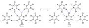 Reorientation of 5-chlorouracil in the crystal structure with classical (blue) and weak (red) hydrogen bonds