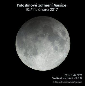 Simulační snímek polostínového zatmění Měsíce 11. února 2017. Autor: EAI.