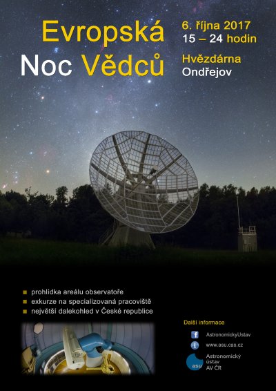 Plakát - Noc vědců v Ondřejově 2017.