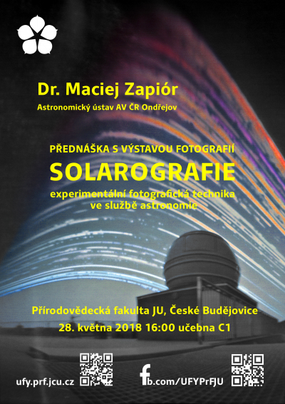 Přednáška Dr. Macieje Zapióra o solarografii 28.5.2018.