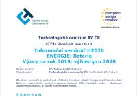 Informační seminář Energie; Baterie - Výzvy na rok 2019, výhled pro 2020