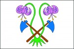 Dvě lilie zlatohlavé (Lilium martagon) na vlajce obce Vápenice, okres Uherské Hradiště, udělené v r. 2009. Tato chráněná rostlina se vyskytuje nedaleko obce na lokalitě Mravenčí louka – Rubaniska.