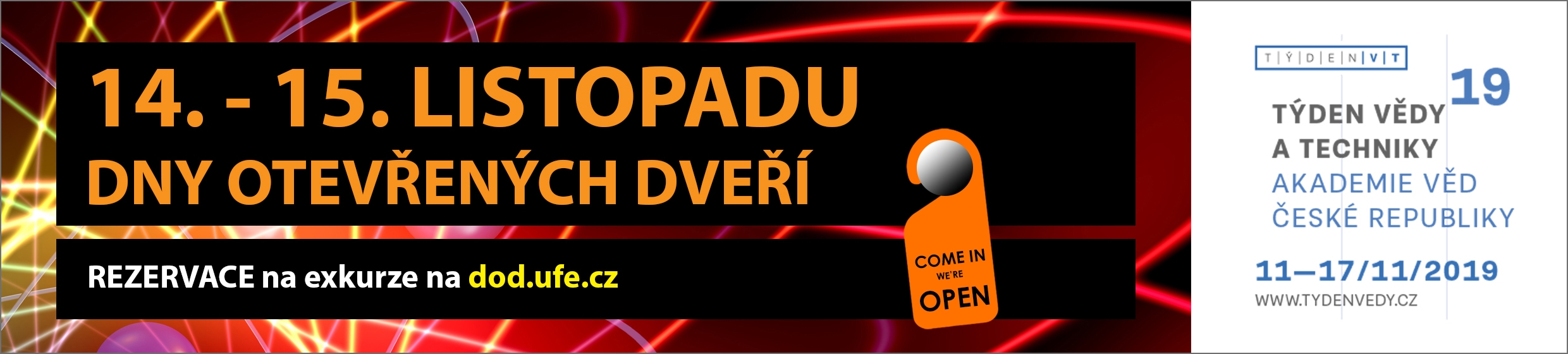 Přijďte na Dny otevřených dveří 14. - 15. listopadu 2019