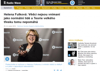 30. 4. 2019 Mgr. Helena Fulková Ph.D.: Vědci nejsou vnímani jako normální lidé a Teorie velkého třesku tomu nepomáhá