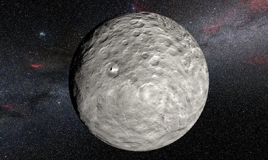Ceres je největším objektem hlavního pásu asteroidů mezi Marsem a Jupiterem, Autor: NASA.  