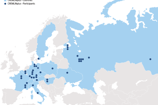 Rozmístění účastnických institucí CREMLINplus v Evropě