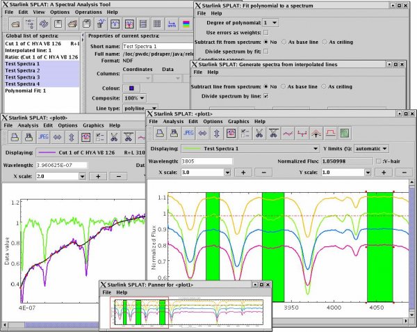Ukázková obrazovka programu SPLAT určeného pro vizualizaci a zpracování spektroskopických dat. 