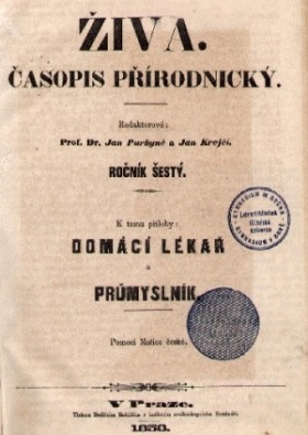 Obálka časopisu Živa 1858/1
