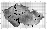 Rozšíření škebličky ploché v České republice. Orig. L. Beran s využitím podkladové mapy Agentury ochrany  přírody a krajiny ČR 