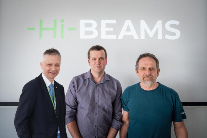 From left: Ing. Tomáš Mocek, Ph.D. | Head of the HiLASE Centre; Ing. Petr Mrkos, MBA | Managing director Hi-Beams, Mojmír Jílek | Owner of SHM company