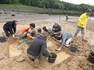 Archeologický průzkum na dně vypuštěné přehrady Mohelno (12. září 2013)