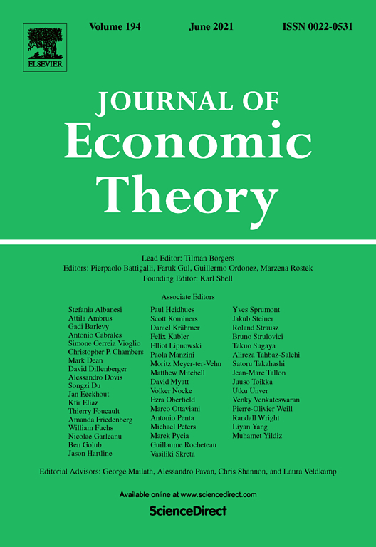 Go to journal home page - Journal of Economic Theory