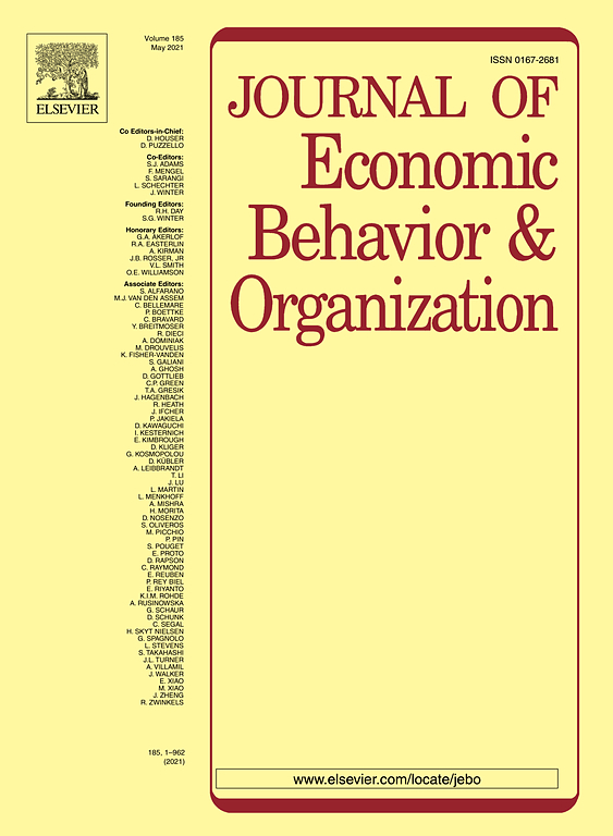 Go to journal home page - Journal of Economic Behavior & Organization