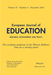 View Table of Contents for European Journal of Education volume 55 issue 4