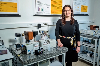 Markéta Bocková in Optical biosensors laboratory