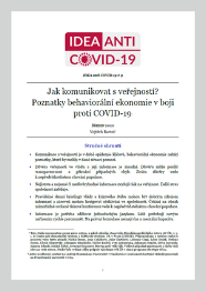 Jak komunikovat s veřejností?  Poznatky behaviorální ekonomie v boji proti COVID-19