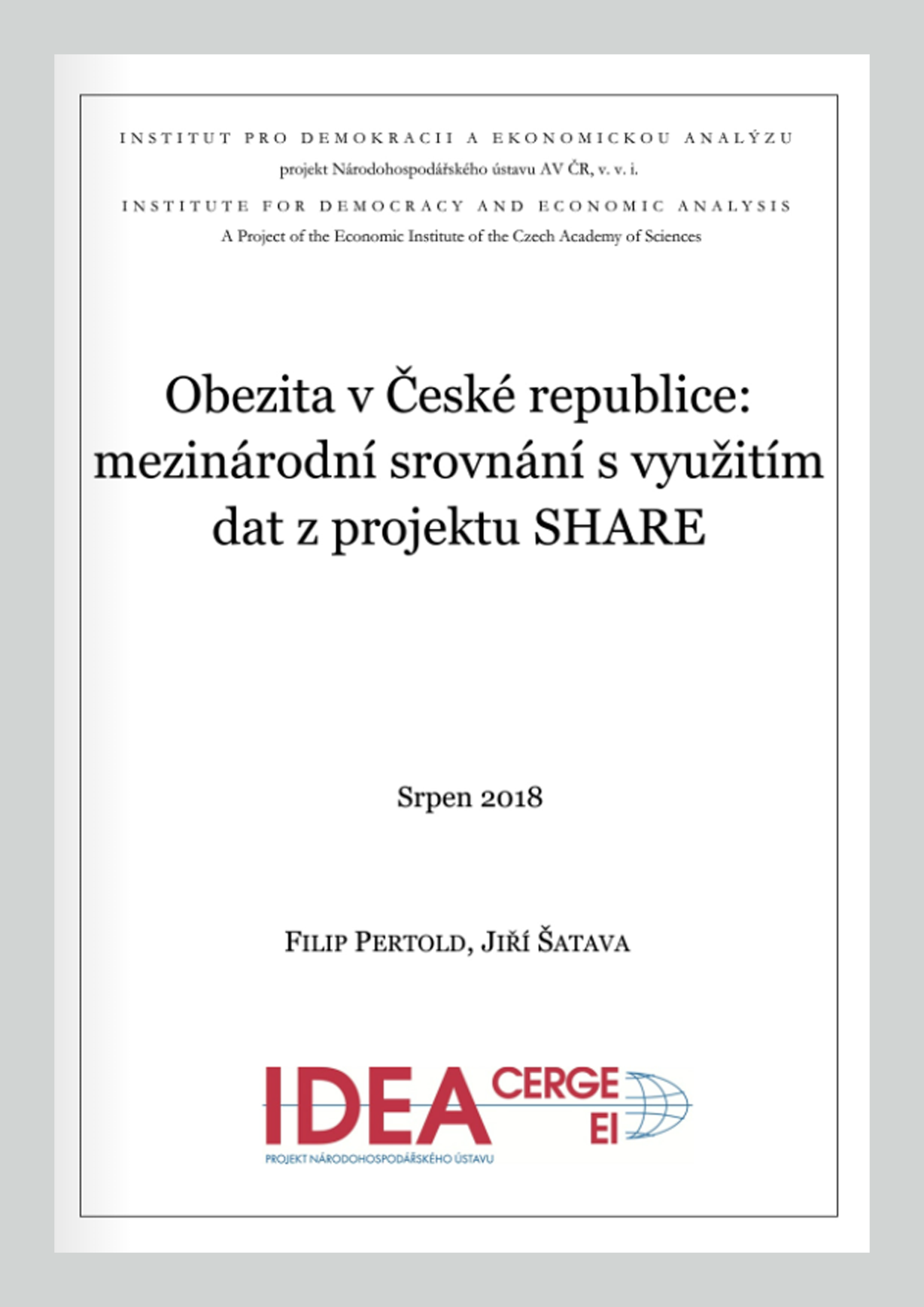 Obezita v České republice: mezinárodní srovnání s využitím dat z projektu SHARE