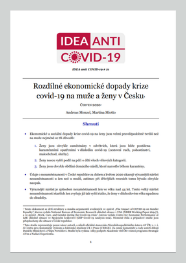 Rozdílné ekonomické dopady krize covid-19 na muže a ženy v Česku
