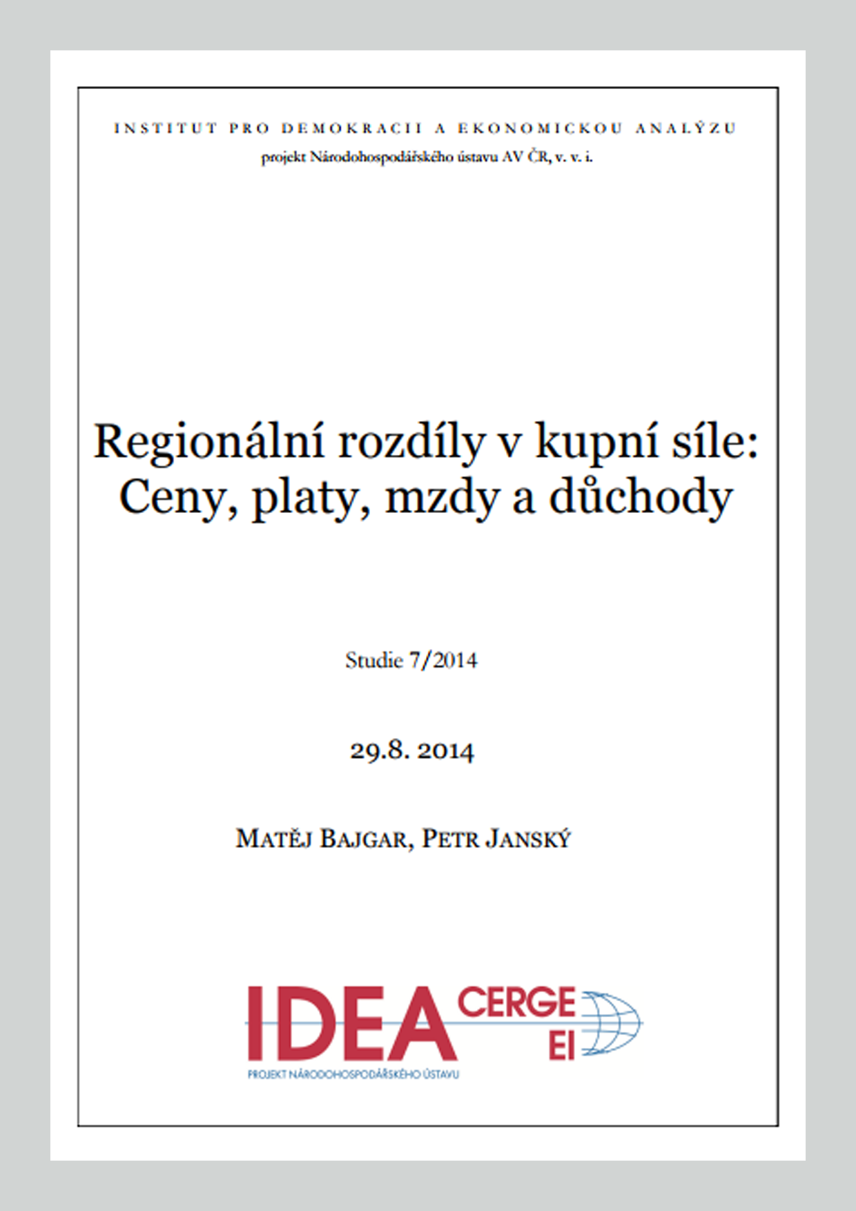 Regionální rozdíly v kupní síle: Ceny, platy, mzdy a důchody