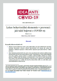 Lekce behaviorální ekonomie v prevenci: jak také bojovat s COVID-19