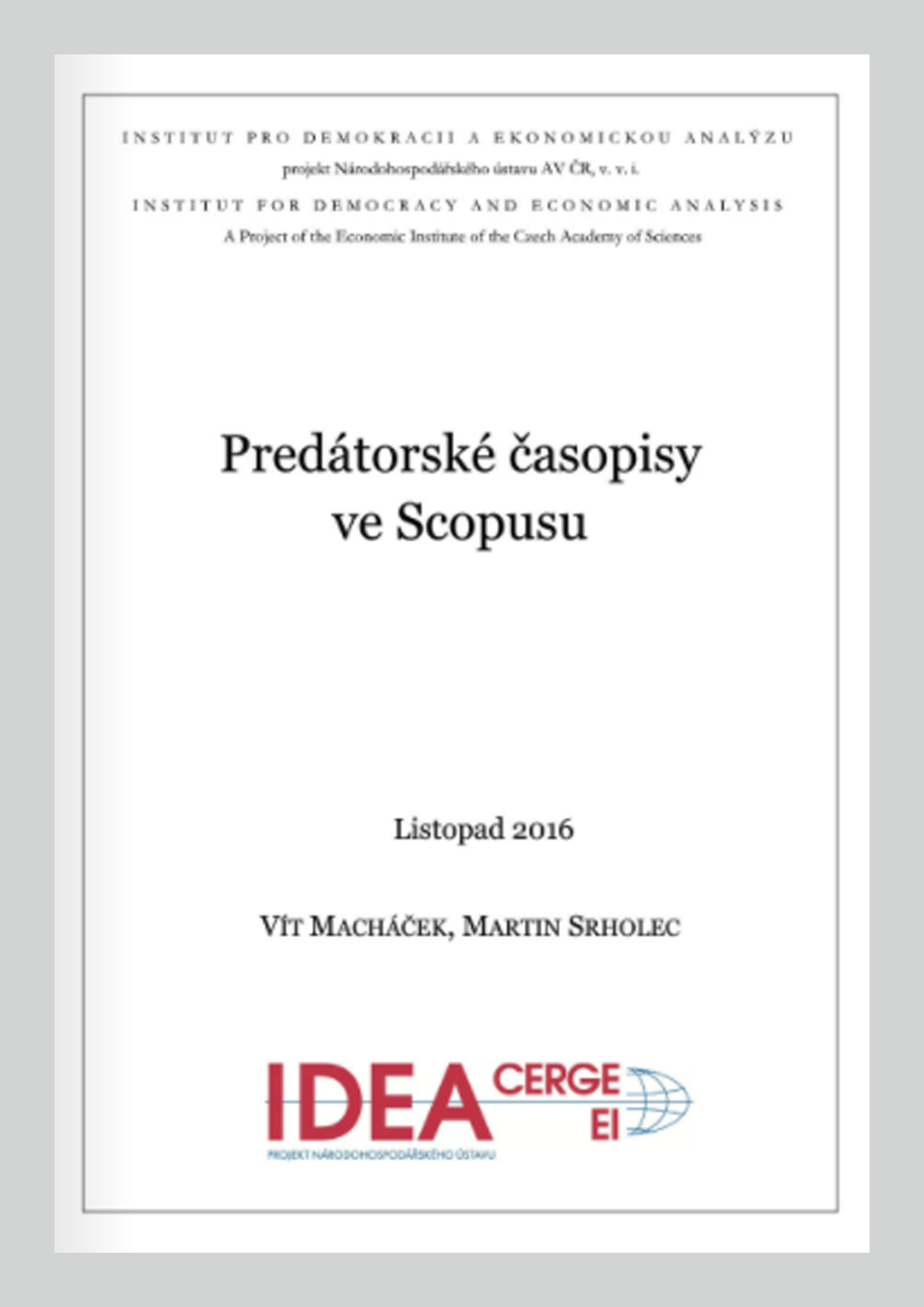 Predátorské časopisy ve Scopusu