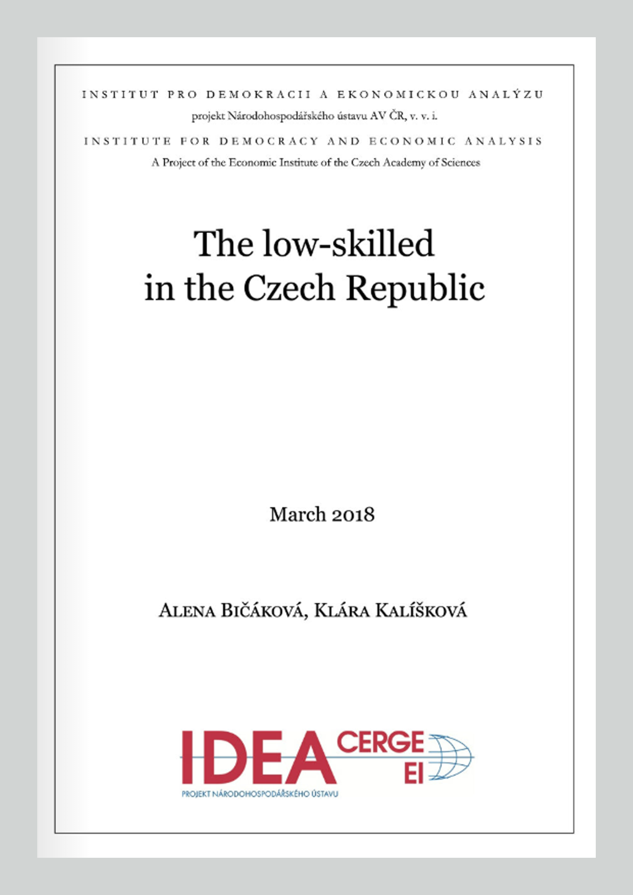 The low-skilled in the Czech Republic