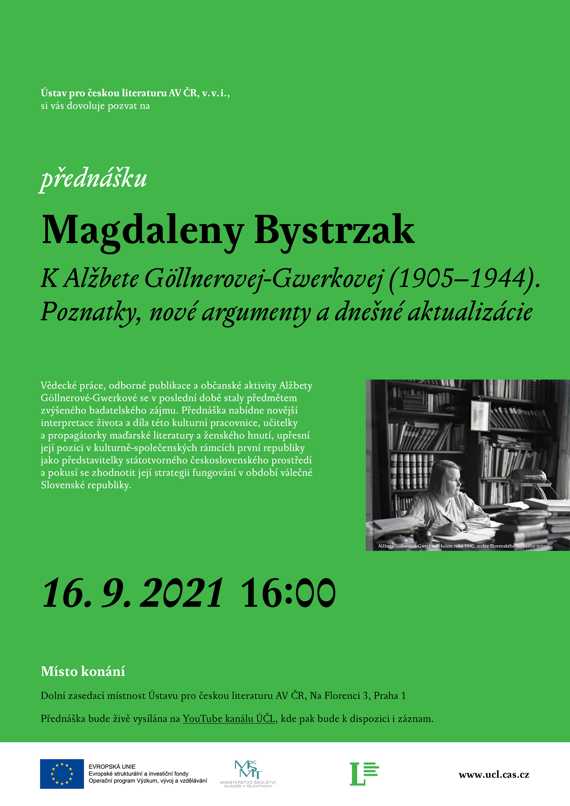 přednáška Magdaleny Bystrzak 16. 9. 2021