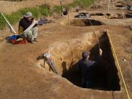 Zahloubený objekt hornoslezské lengyelské skupiny objevený při záchranném archeologickém výzkumu v Opavě - Malých Hošticích. 
