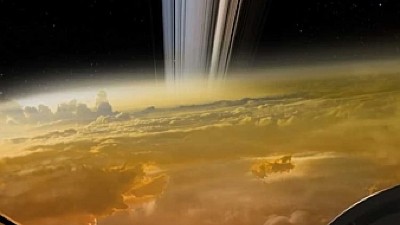 Cassini spacecraft entering Saturn’s atmosphere