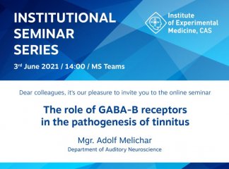 Pozvánka na online seminář ÚEM AV ČR - The role of GABA-B receptors in the pathogenesis of tinnitus
