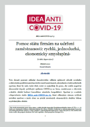 Pomoc státu firmám na udržení zaměstnanosti: rychlá, jednoduchá, ekonomicky smysluplná