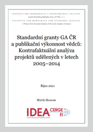 Standardní granty GA ČR a publikační výkonnost vědců: Kontrafaktuální analýza projektů udělených v letech 2005-2014